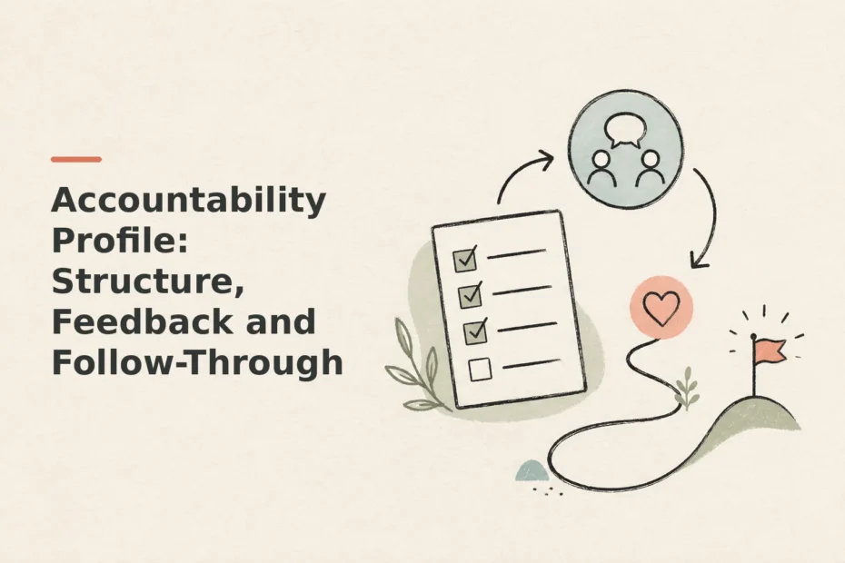 Minimalist doodle for Accountability Profile: Structure, Feedback and Follow-Through