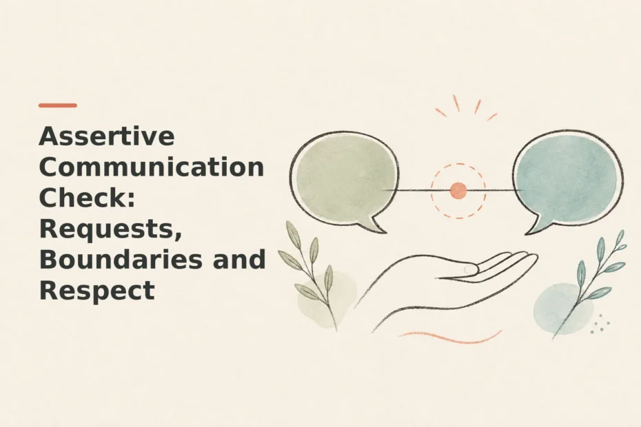 Minimalist doodle for Assertive Communication Check: Requests, Boundaries and Respect