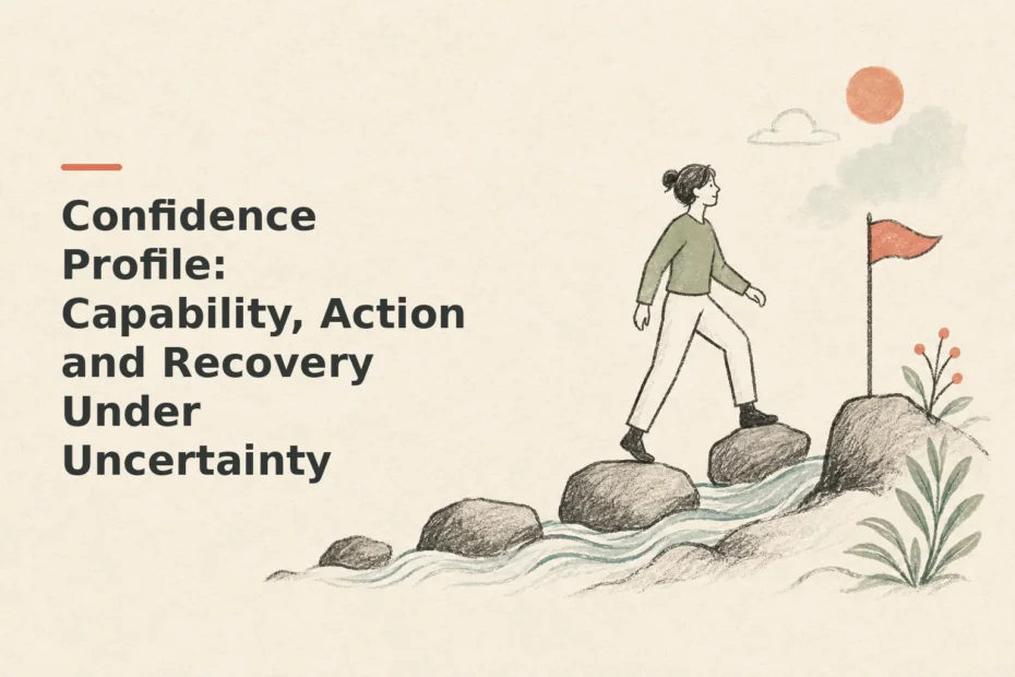 Minimalist doodle for Confidence Profile: Capability, Action and Recovery Under Uncertainty