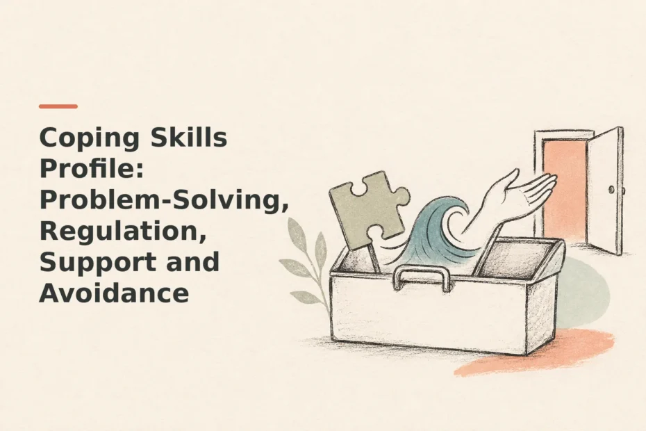 Minimalist doodle for Coping Skills Profile: Problem-Solving, Regulation, Support and Avoidance