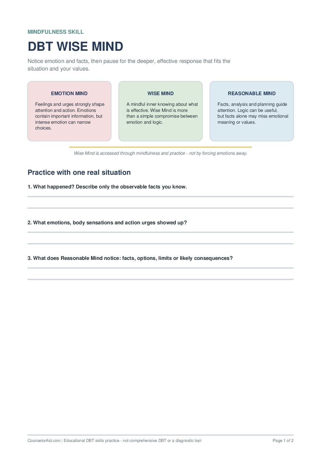 Worksheet first-page preview