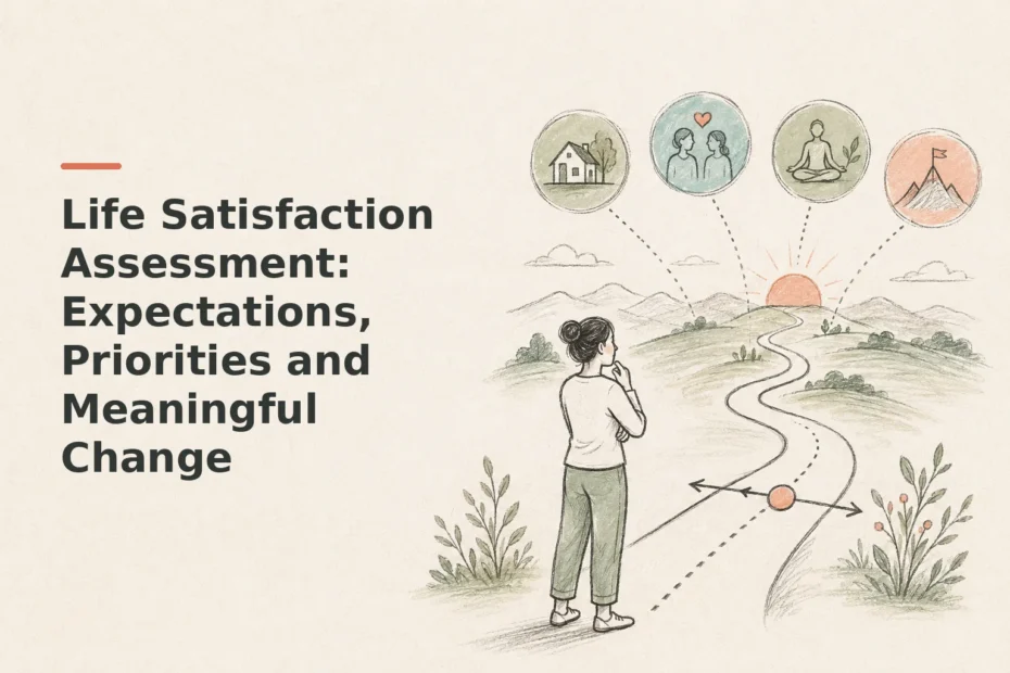 Minimalist doodle for Life Satisfaction Assessment: Expectations, Priorities and Meaningful Change