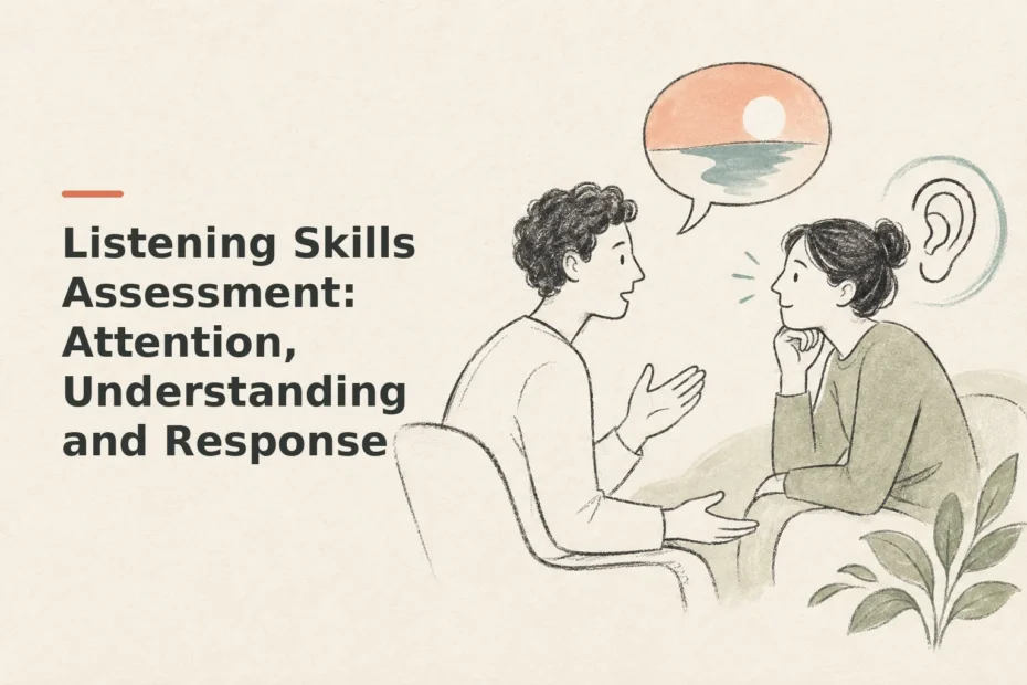 Minimalist doodle for Listening Skills Assessment: Attention, Understanding and Response