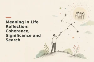 Minimalist doodle for Meaning in Life Reflection: Coherence, Significance and Search