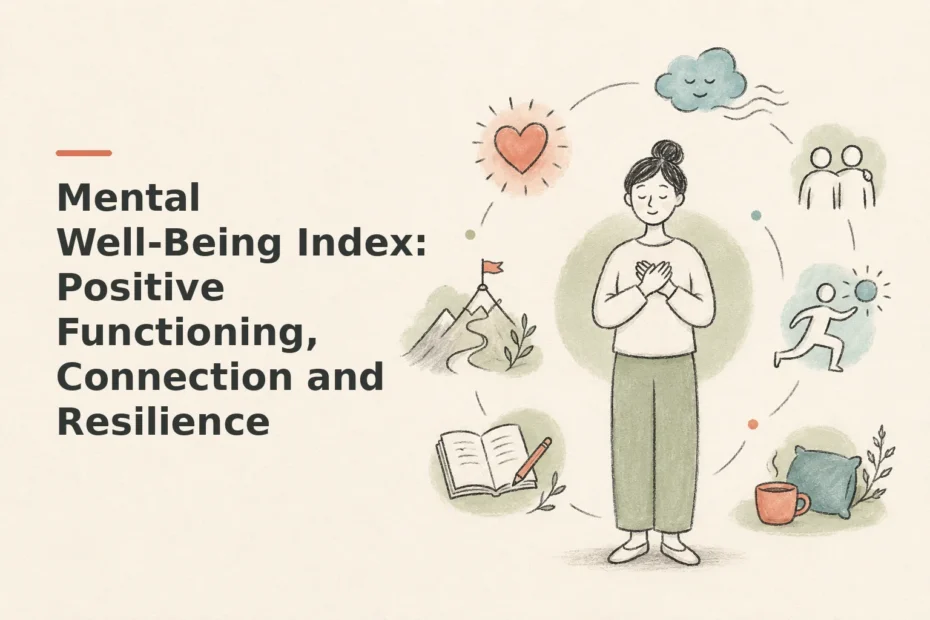 Minimalist doodle for Mental Well-Being Index: Positive Functioning, Connection and Resilience