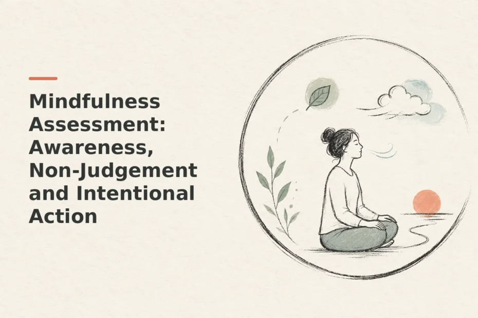 Minimalist doodle for Mindfulness Assessment: Awareness, Non-Judgement and Intentional Action