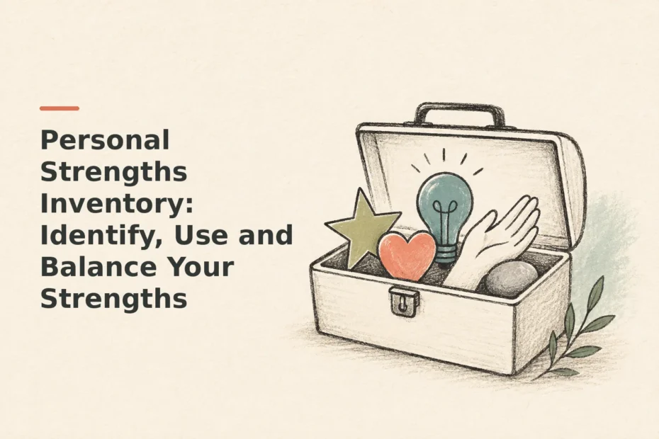 Minimalist doodle for Personal Strengths Inventory: Identify, Use and Balance Your Strengths