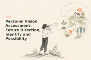 Minimalist doodle for Personal Vision Assessment: Future Direction, Identity and Possibility
