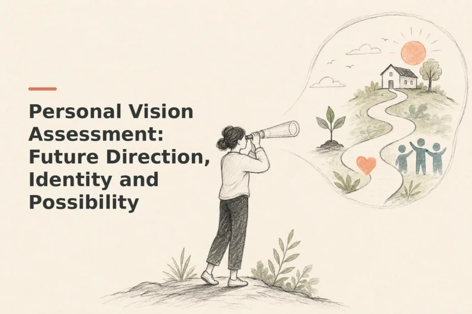 Minimalist doodle for Personal Vision Assessment: Future Direction, Identity and Possibility