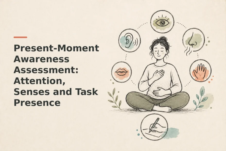 Minimalist doodle for Present-Moment Awareness Assessment: Attention, Senses and Task Presence
