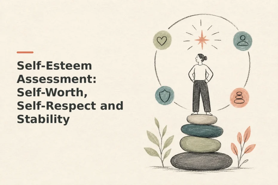Minimalist doodle for Self-Esteem Assessment: Self-Worth, Self-Respect and Stability